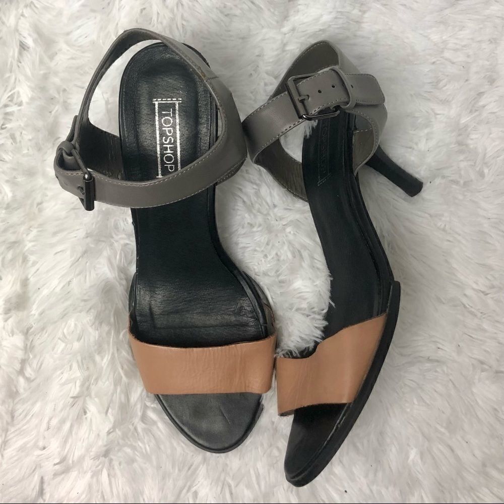 Vintage Topshop Leather Heels Size 9